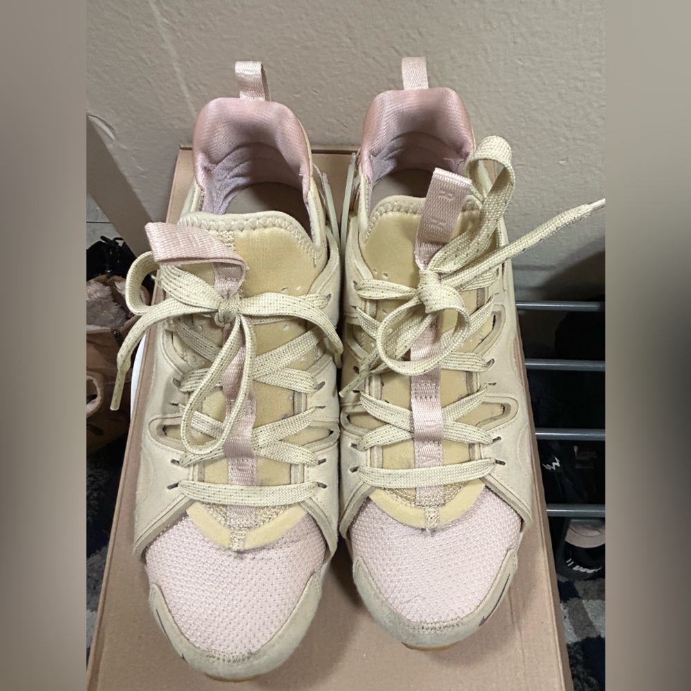 Cream and pinkish shoes